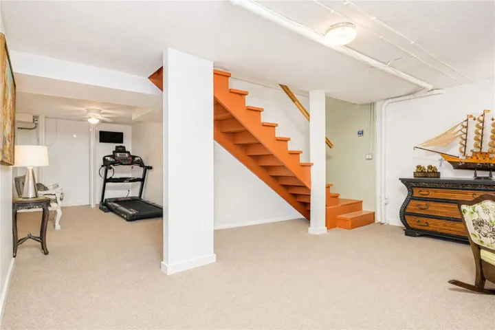 Lower level living area.