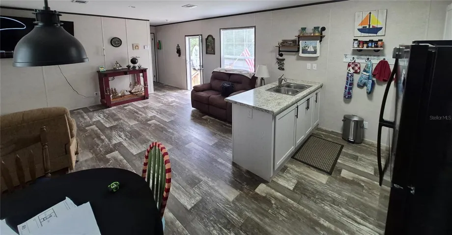 Open concept living dinning kitchen