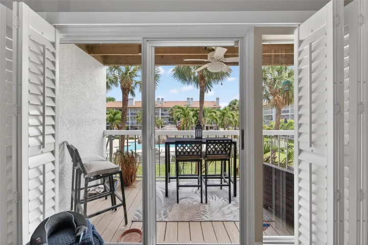 MAIN LIVING AREA BALCONY WITH PLANTATION SHUTTERS