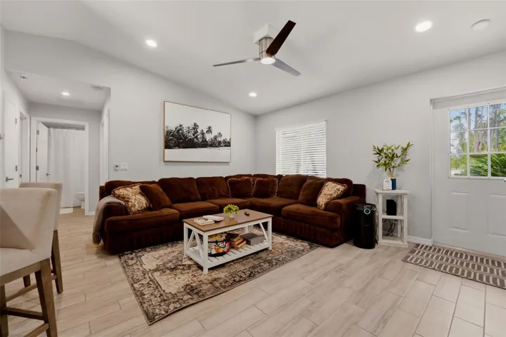 Bright living area with modern finishes and natural light