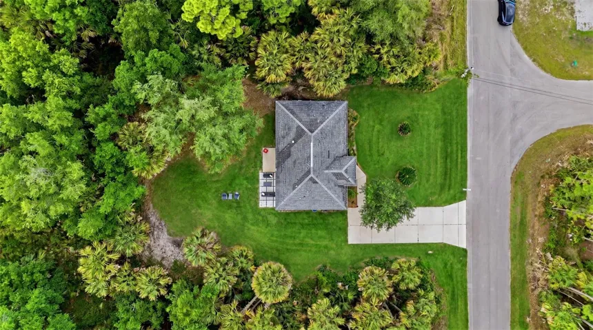 Top down aerial showing full property layout