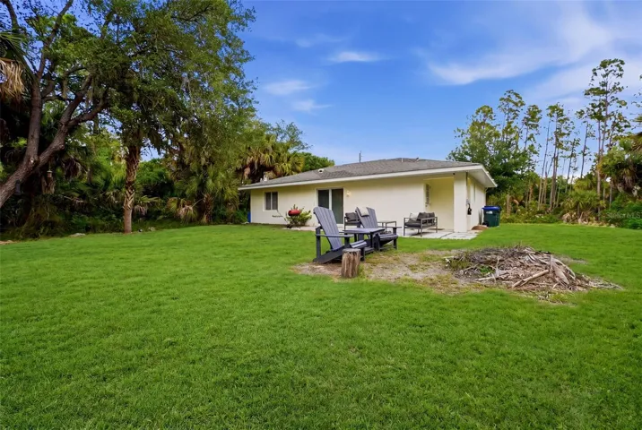Backyard with space for entertaining or future additions