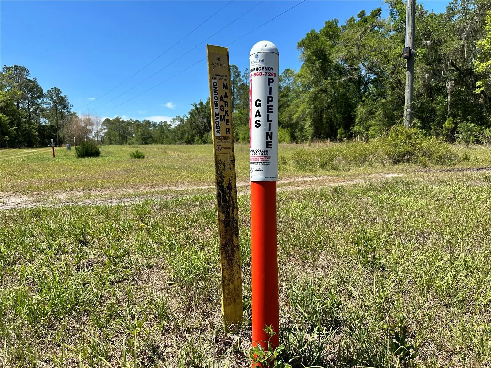 Gas easement alongside the west edge of the property.