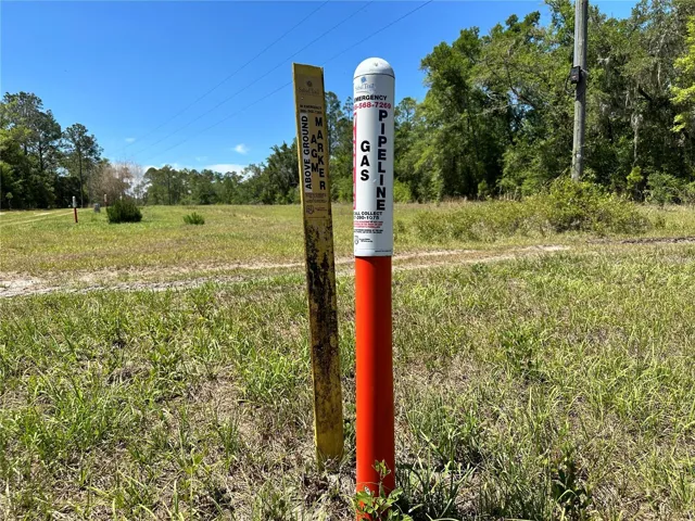 Gas easement alongside the west edge of the property.