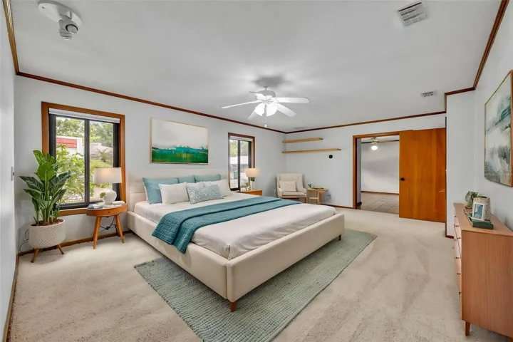 Virtually Staged Downstairs Primary Bedroom