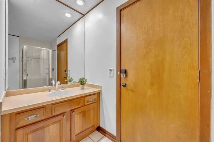 Downstairs Bath that also services pool and backyard