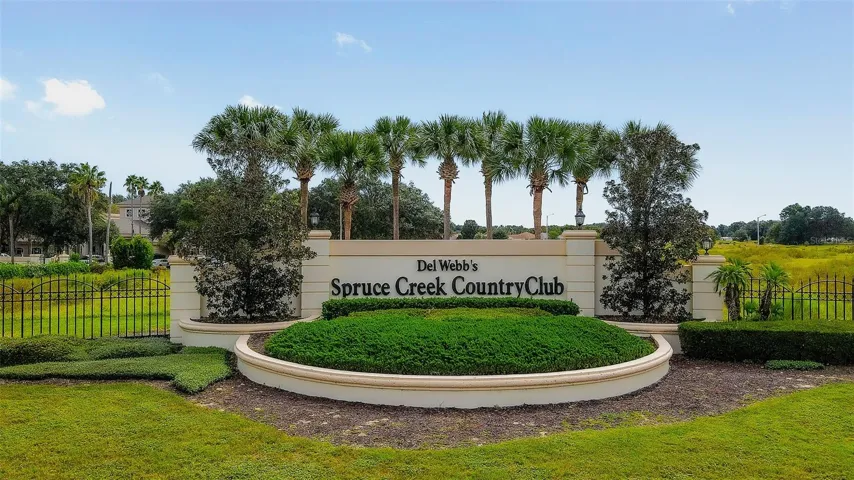 Main Gate to Del Webb Spruce Creek GCC.
