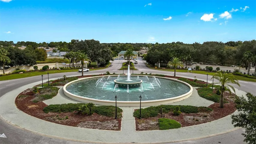 Huge water fountain at the front gate.