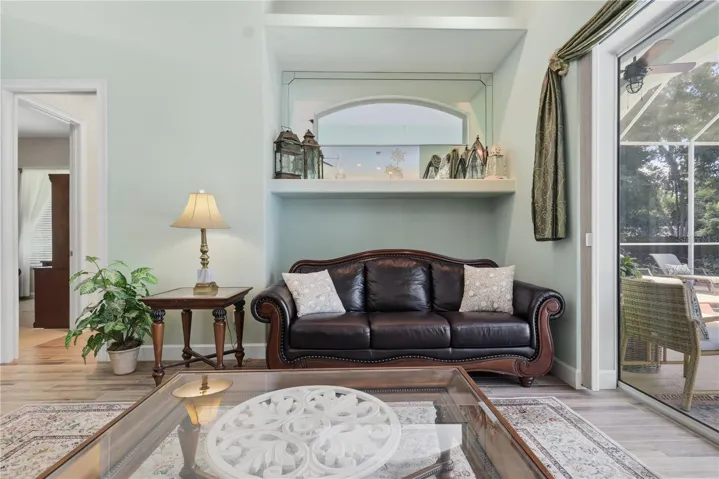 family room with pool access
