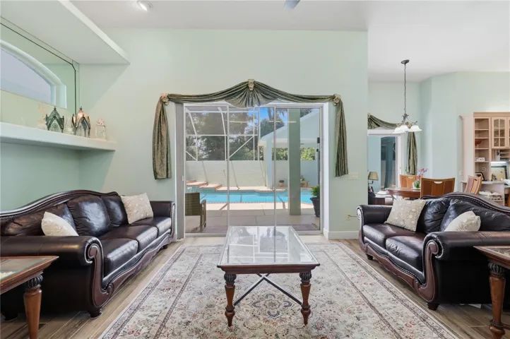 family room with pool access