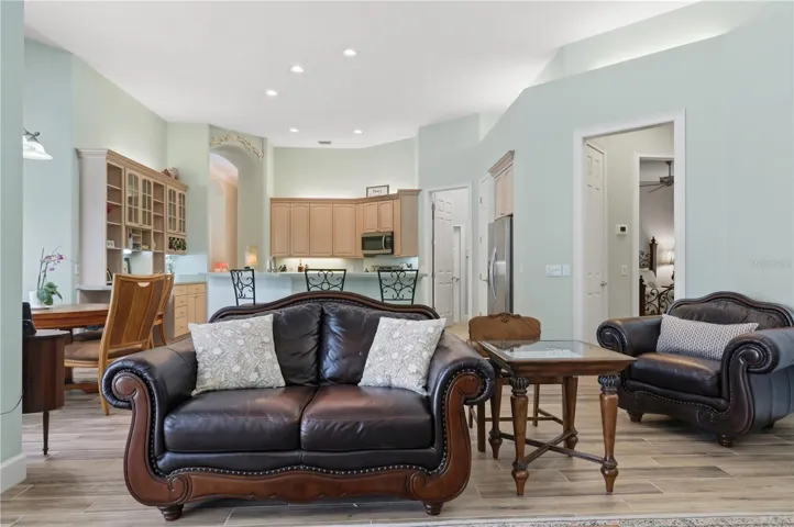 family room with pool access