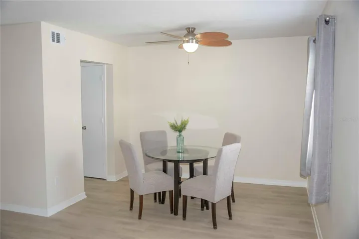 Dining with natural light from window