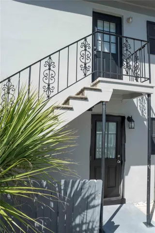 West side entrance to unit on 2nd floor corner