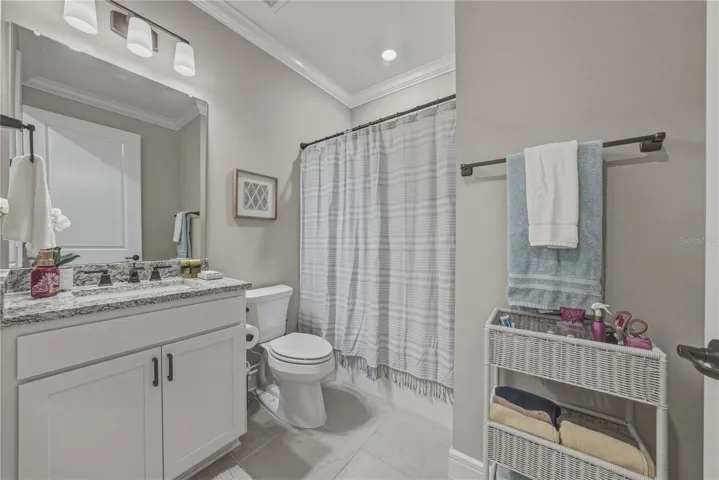 Second Full Bath with Upgraded Solid Wood Vanity, Undermount Square Sink & Stone Counters