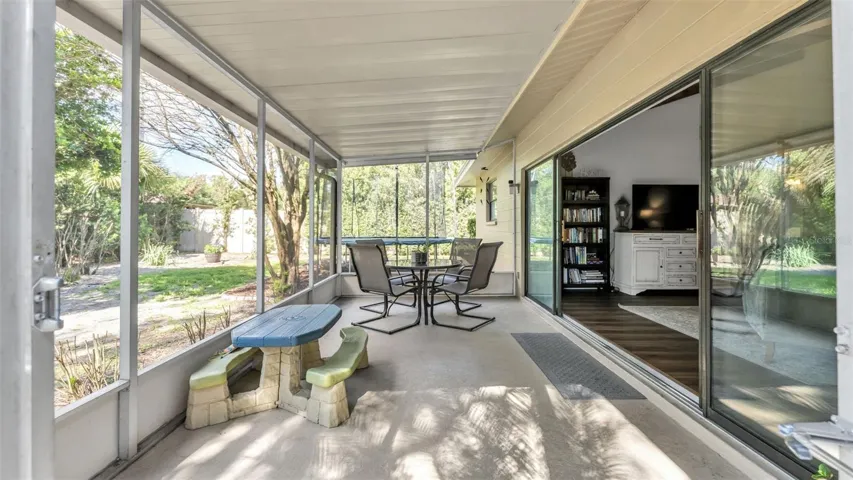 Screened in lanai is perfect for enjoying the Florida weather