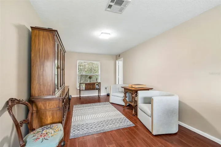 Primary bedroom off living room