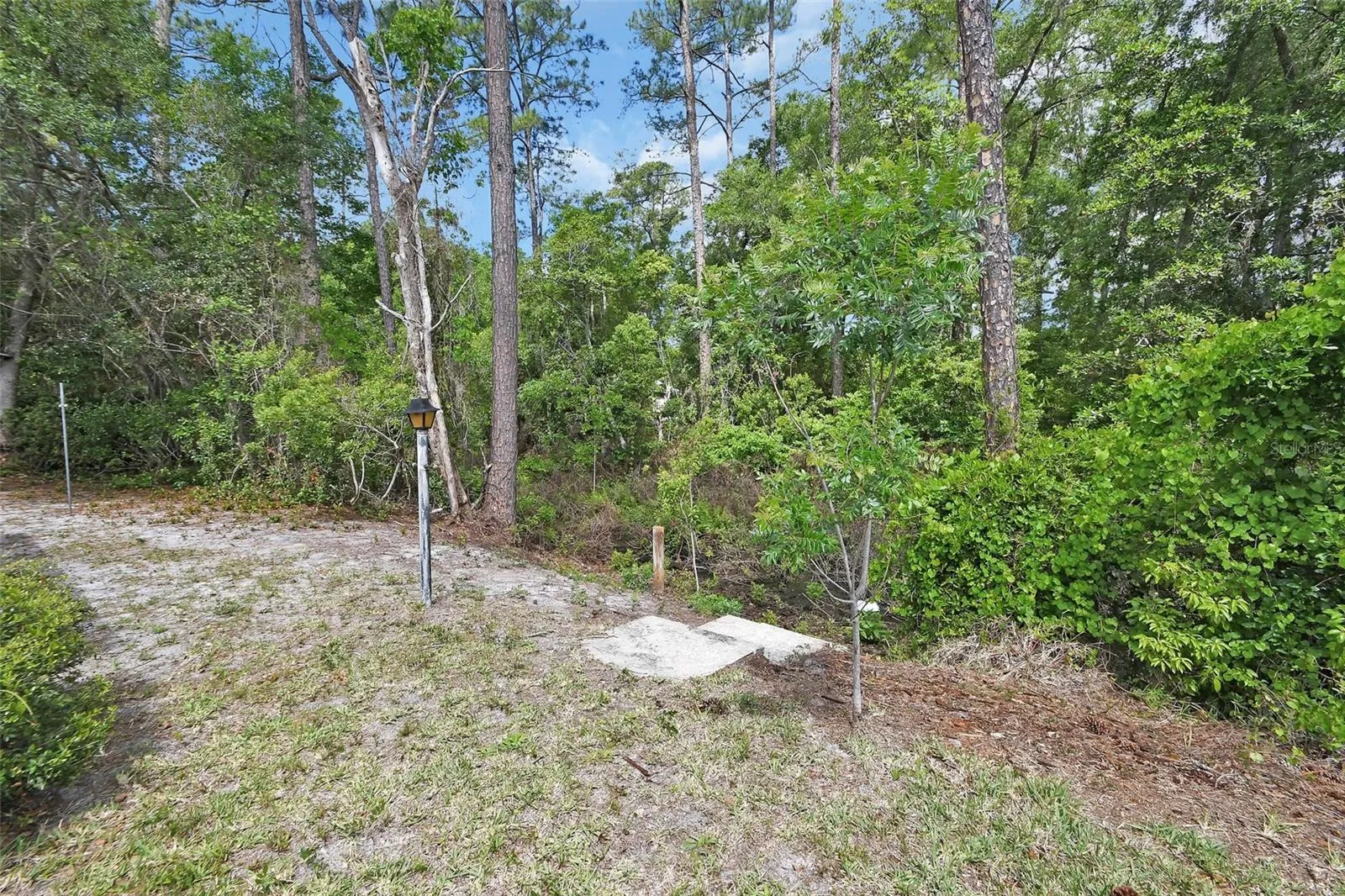back yard facing canal