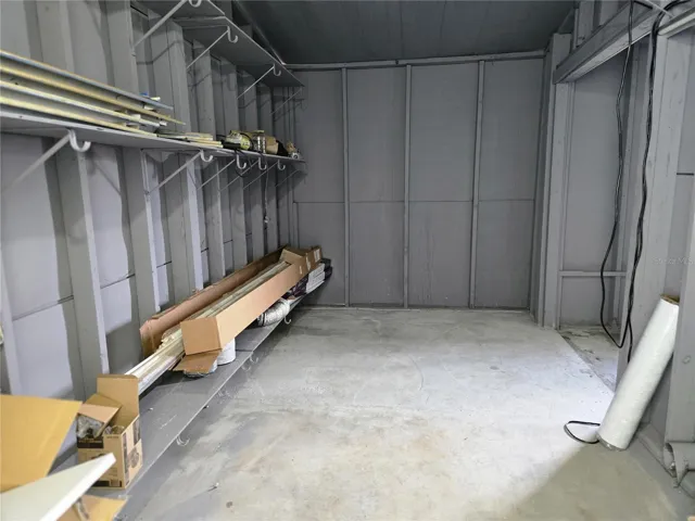 oversized golf cart garage with storage