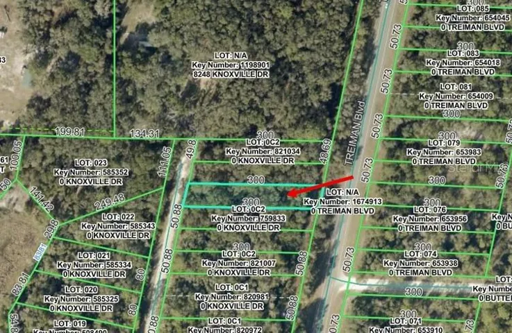 Knoxville Dr., parcel plat with lot deminsions