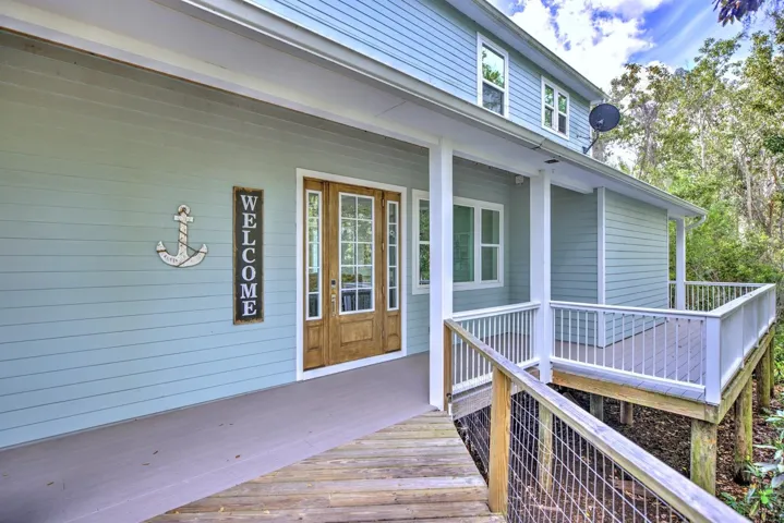 Front porch and entry door