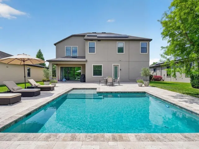 Rendering of Backyard with a Pool