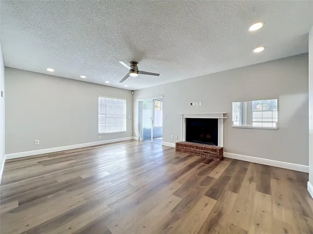 Large Family Room with working fireplace
