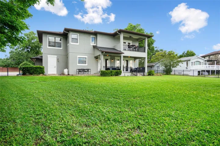 A view from the backyard giving the feel of how large 2,629 heated square feet is.