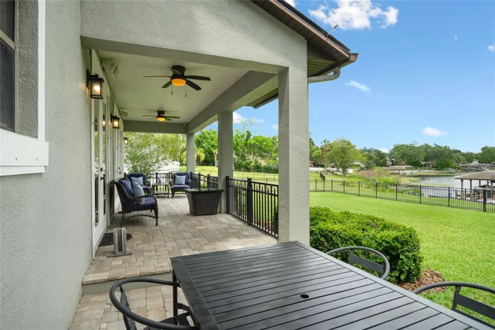 There is plenty of room for several outdoor furniture pieces.
