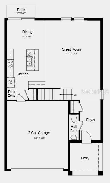 First Floor Plan - Additional Highlights Include: quartz countertops.