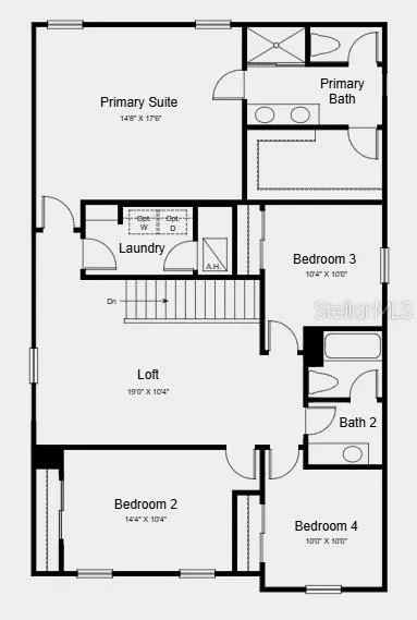 Second Floor Plan - Additional Highlights Include: quartz countertops.