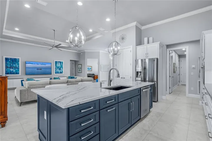 Gourmet Kitchen Open to Living Spaces