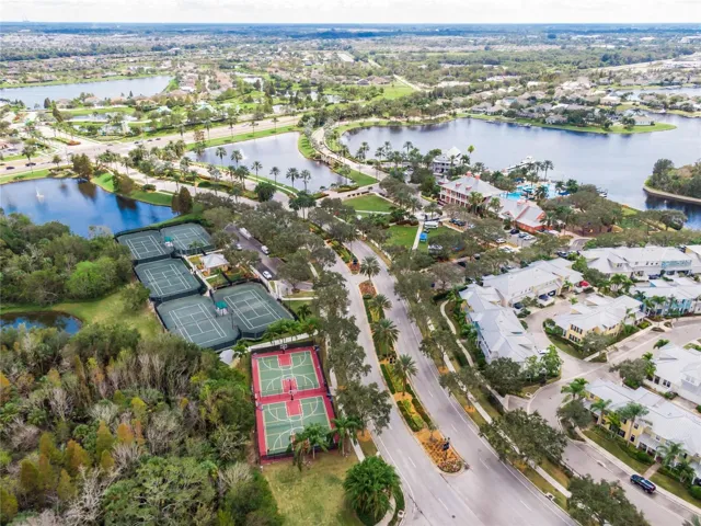 Aerial of Tennis and Basketball Courts