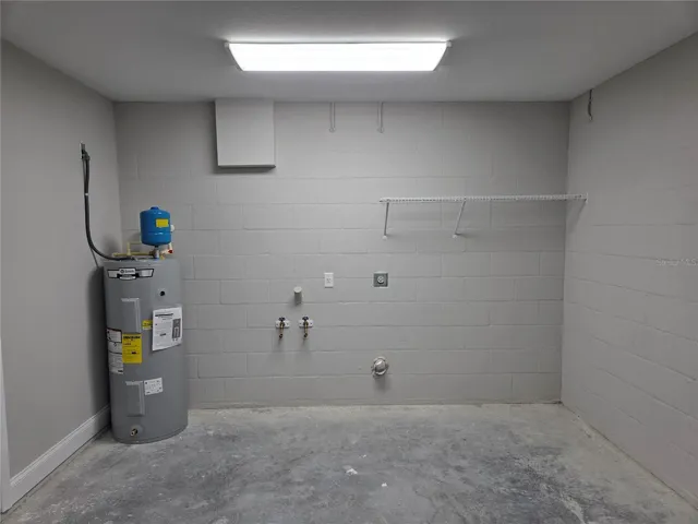Laundry area in garage
