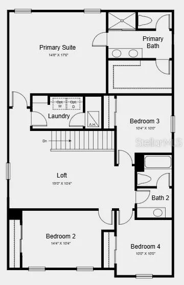 Second Floor Plan~ Additional Highlights Include: quartz countertops.