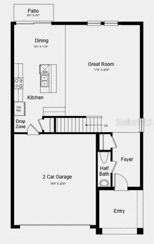First Floor Plan~ Additional Highlights Include: quartz countertops.