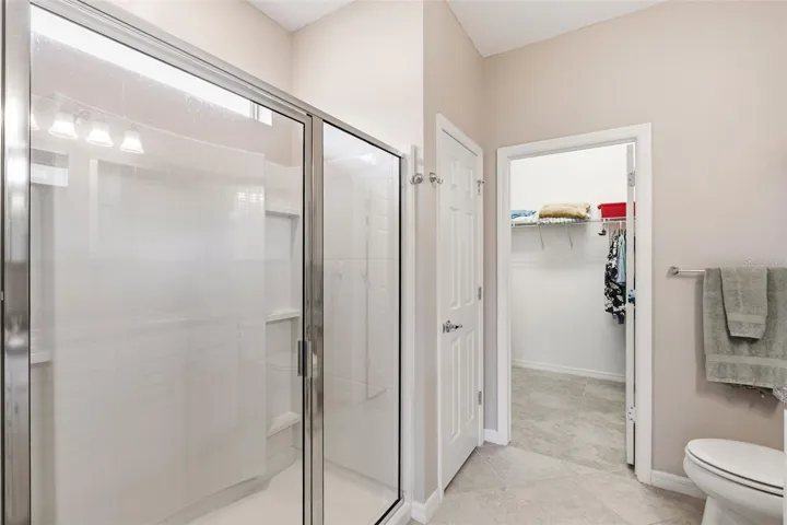 Easy to clean, low maintenance primary shower! Large walk-in closet!!