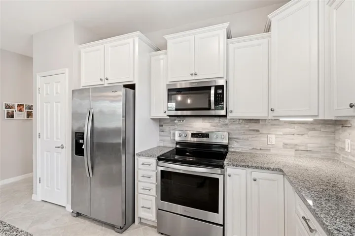 Sizable pantry to the left of the fridge.