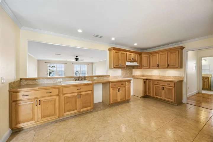 The eat-in kitchen is a pallet