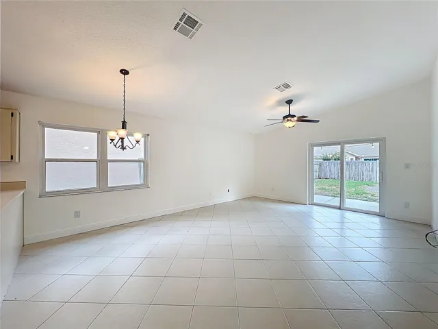 living room and dining area