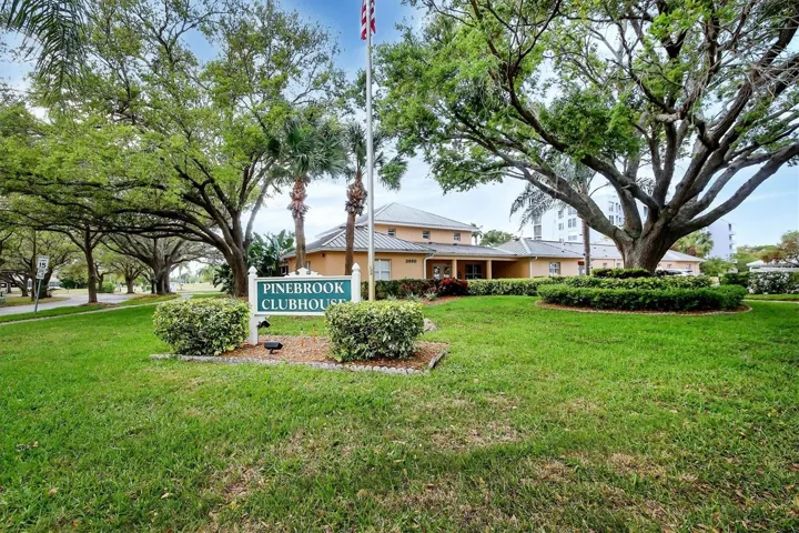 Pinebrook clubhouse with pool.