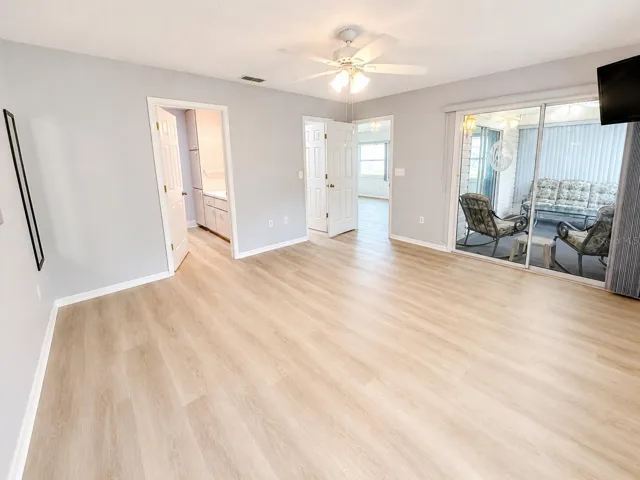 Primary bedroom with new flooring