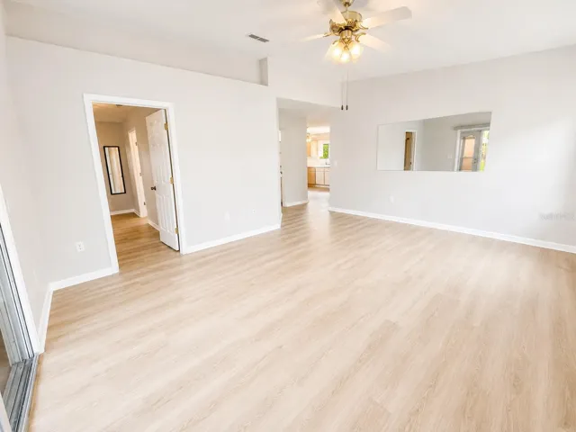 Living room with new flooring