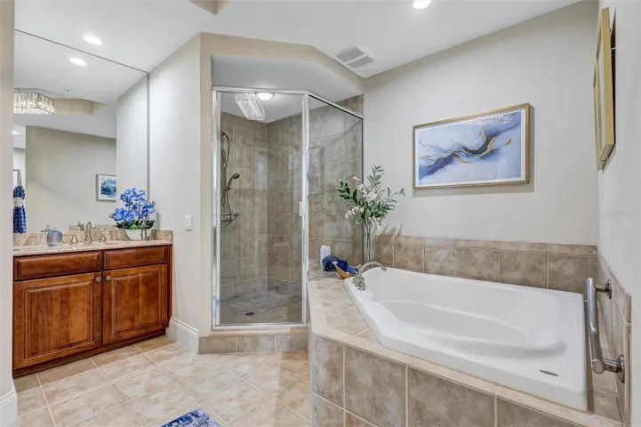 Primary Bathroom with Dual Vanities