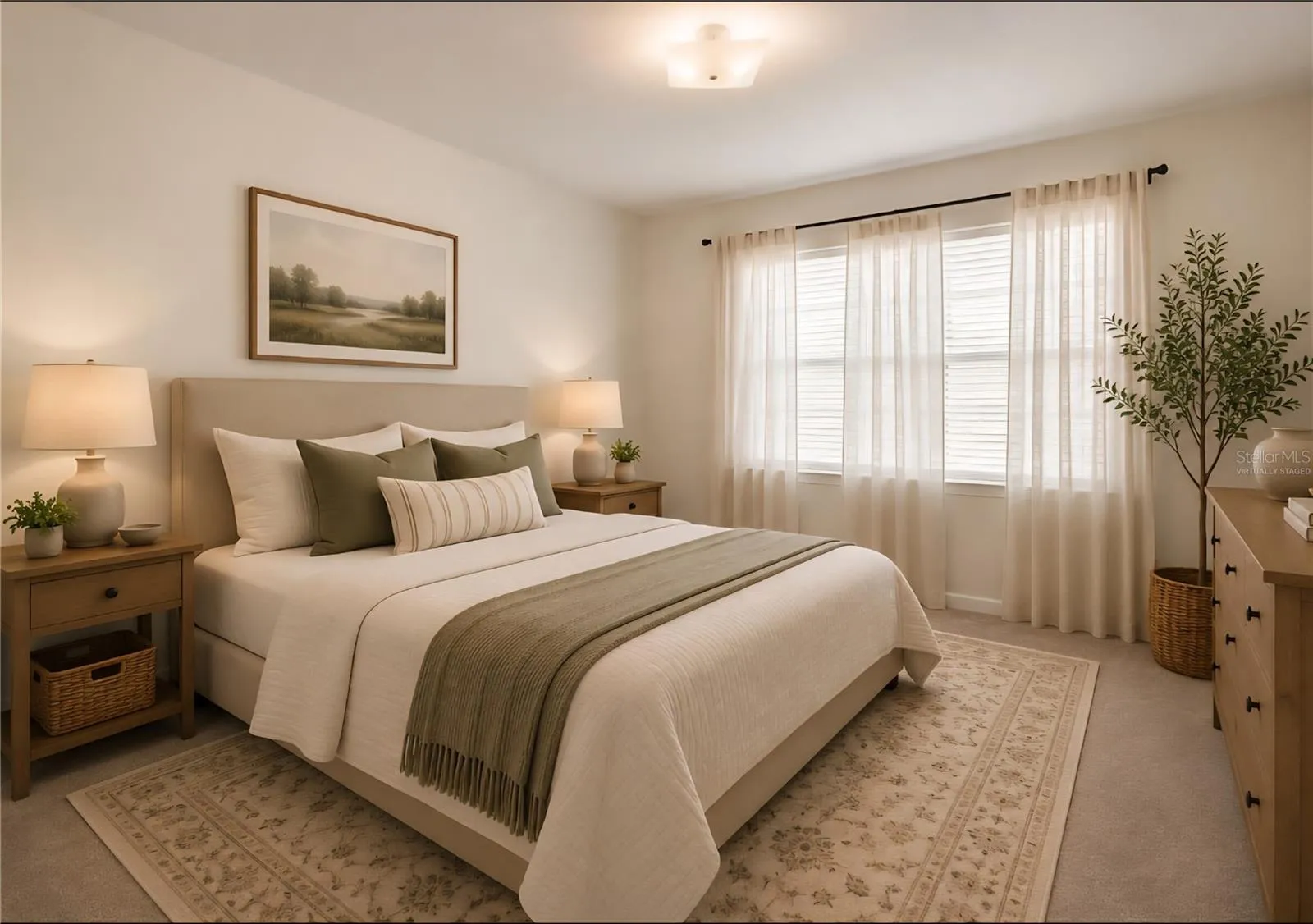Virtually staged bedroom