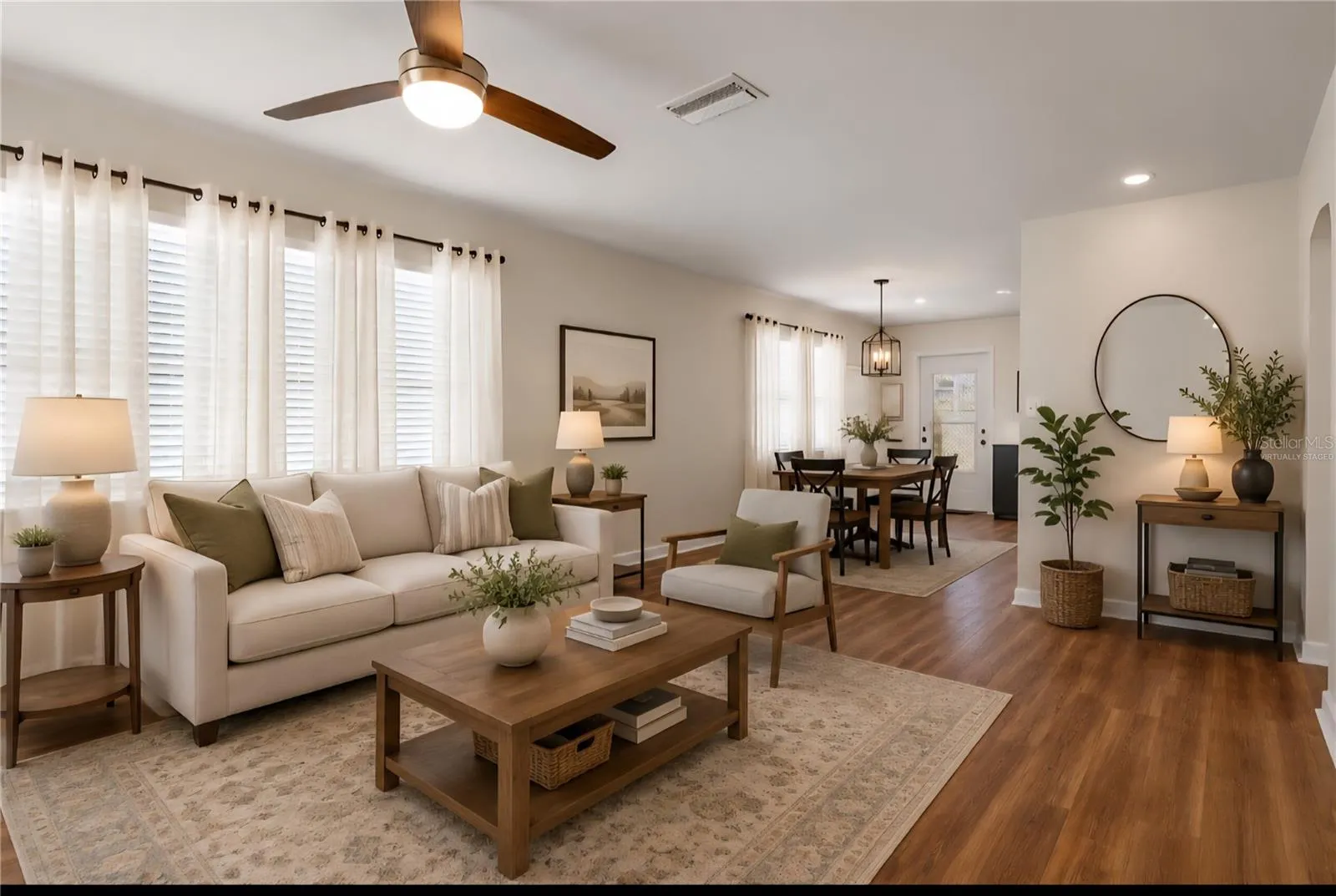 Virtually staged living area
