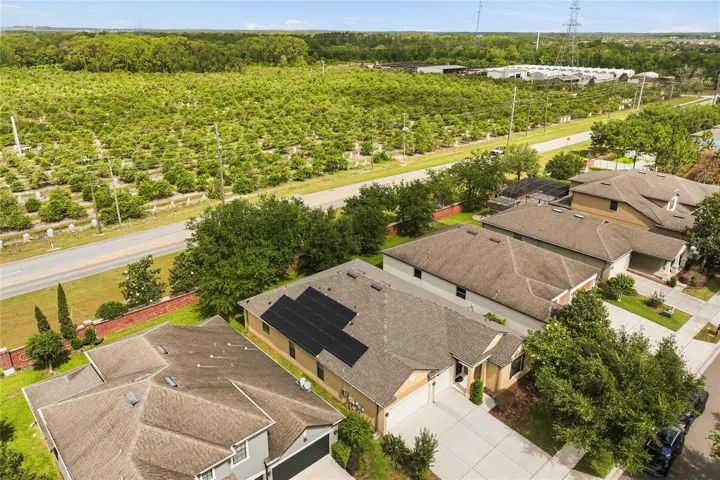 No rear neighbors. Solar provides the electricity for the home.