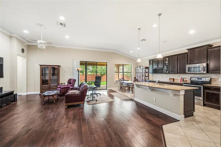 Walk in to the kitchen, dining and family room. 10 foot ceilings throughout.