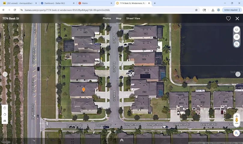 Location of the home. No rear neighbor. Backs up to the Community brick wall.