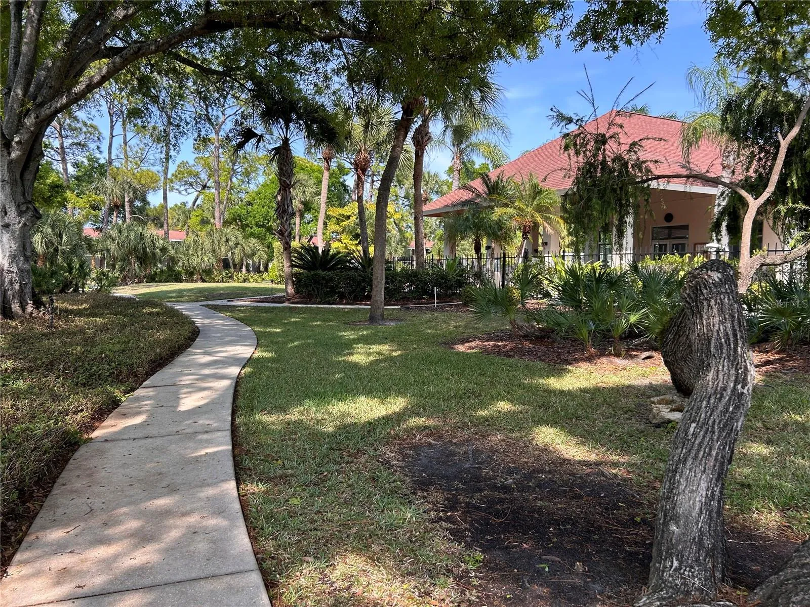 Walkway to pools and clubhouse