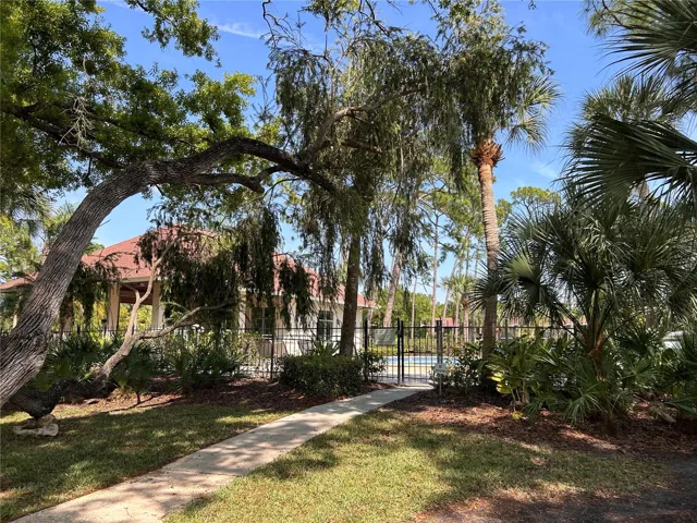 Sidewalk to heated pool